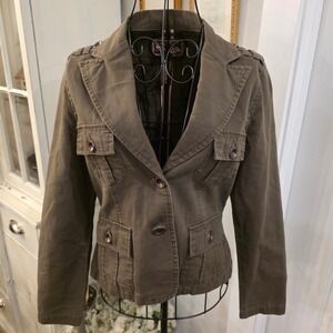 STAR JEANS Y2K‎ Military-Inspired Jacket Sz S Cargo Blazer Grunge Streetwear